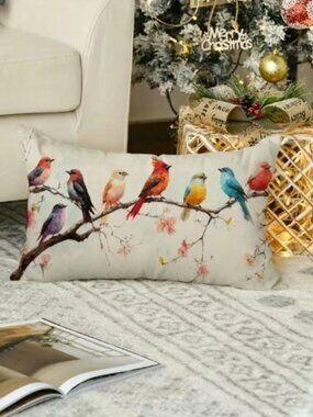 Last One! NEW Bird Pillow Cover 12 x 20